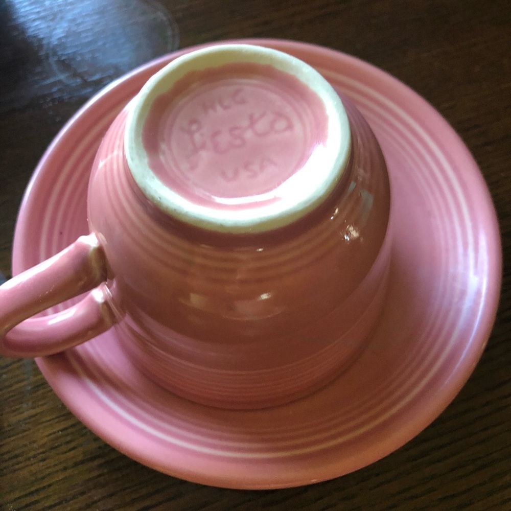 4 Fiesta ware  teacups and saucers